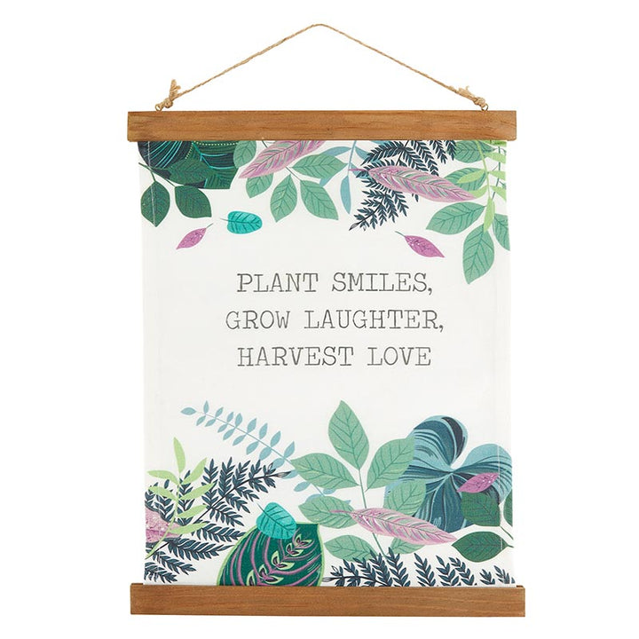 Wall Décor - Framed Canvas Banner - Plant Smiles