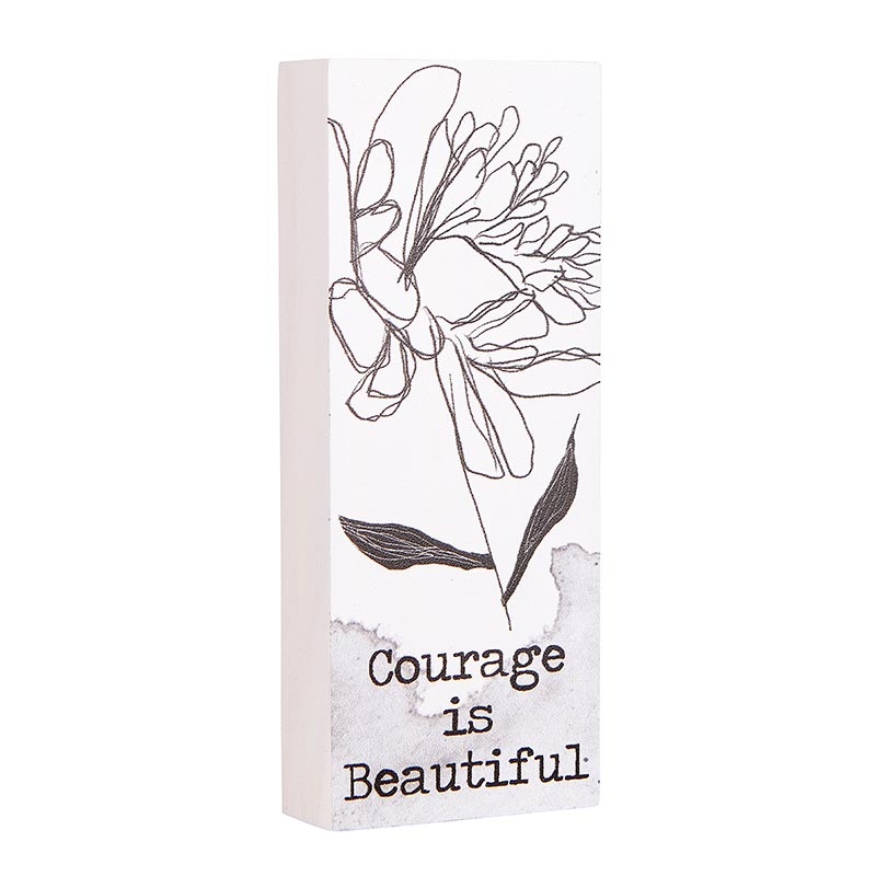 Tabletop Décor Vertical Block - Courage