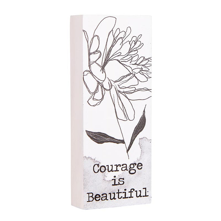 Tabletop Décor Vertical Block - Courage
