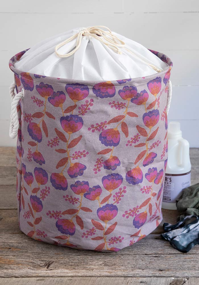 LAUNDRY BAG GREY TULIPS