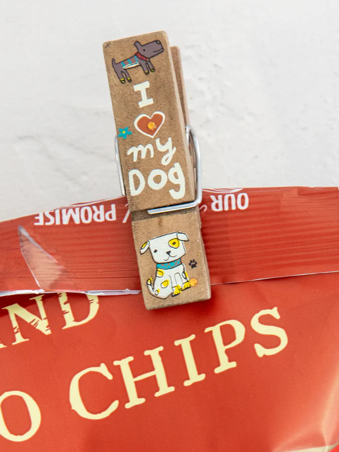 CHIP CLIP SET4 I (HEART) MY DOG