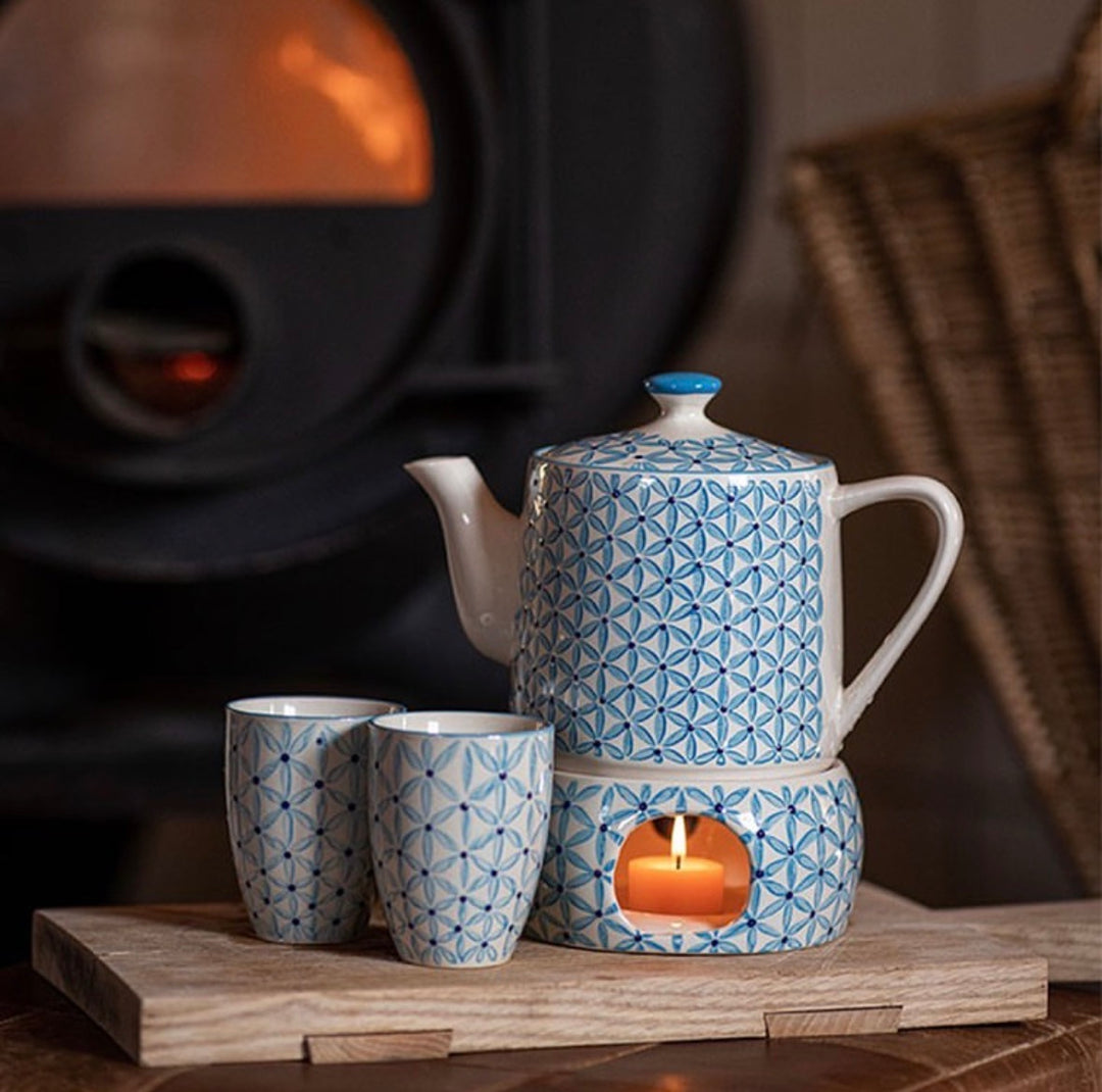 TEAPOT WARMER BLUE FLORA