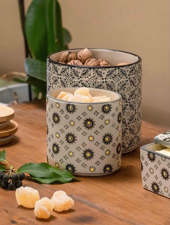 JAR W/BAMBOO LID  GRETA