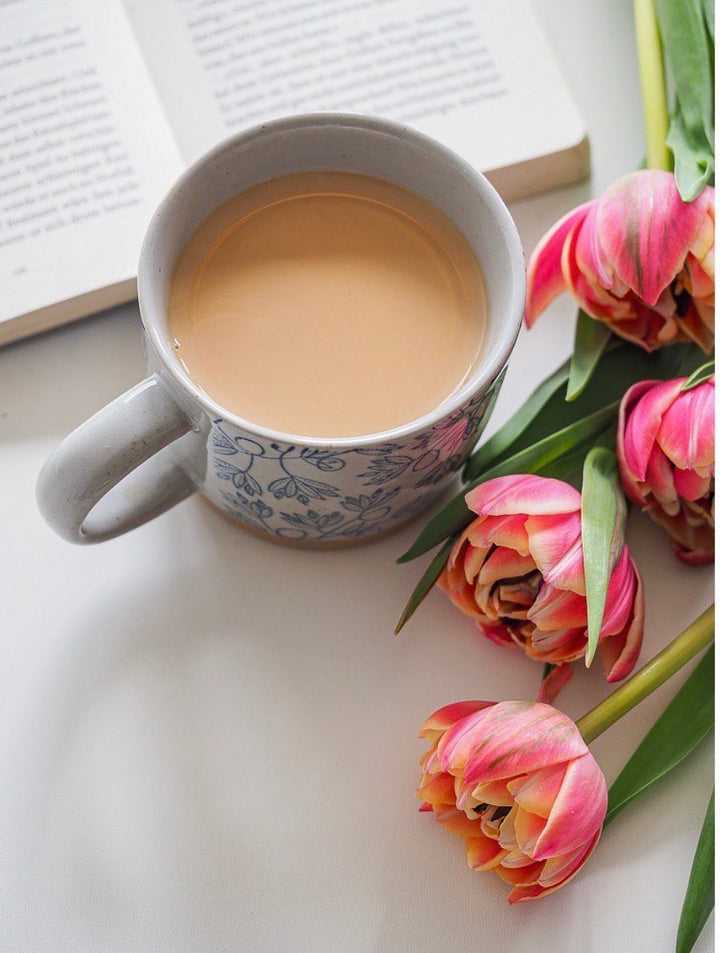 MUG BLU/WHT PORCELAIN BETTY 250ML