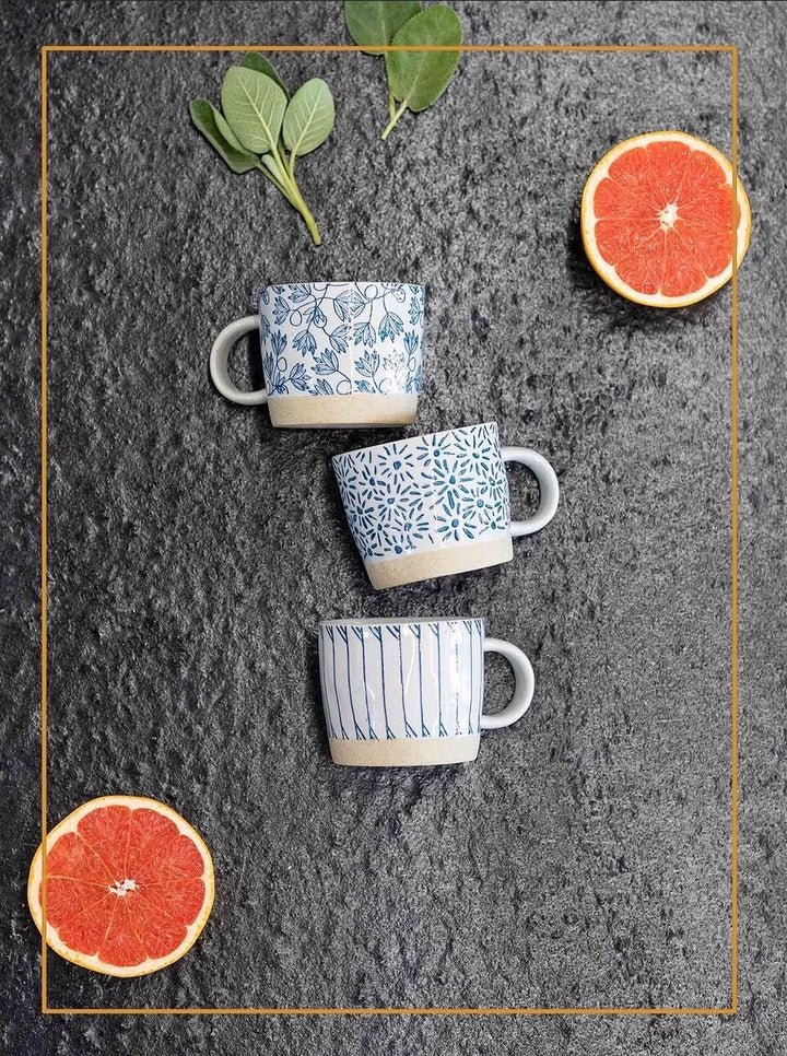 MUG BLU/WHT PORCELAIN BETTY 250ML