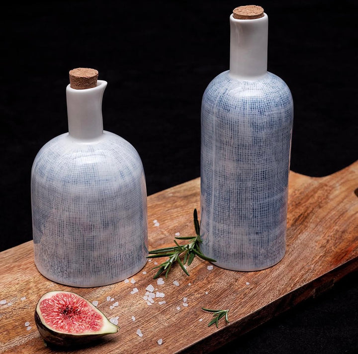 VINEGAR BOTTLE BLUE WEAVE 400ML