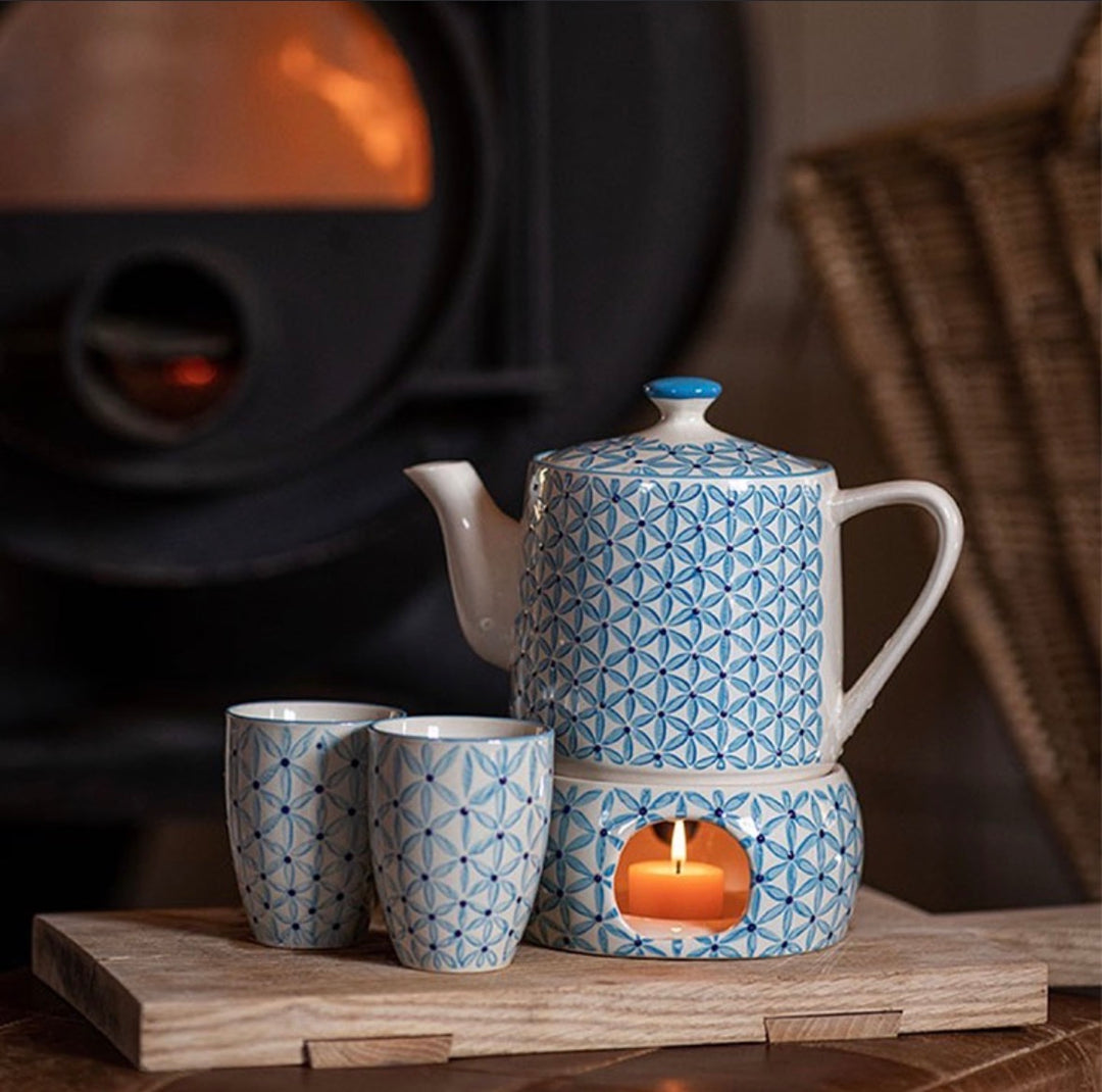 TEAPOT BLUE FLORA