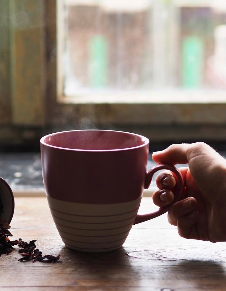 MUG PINK STRIPES ROSALIE 500ML
