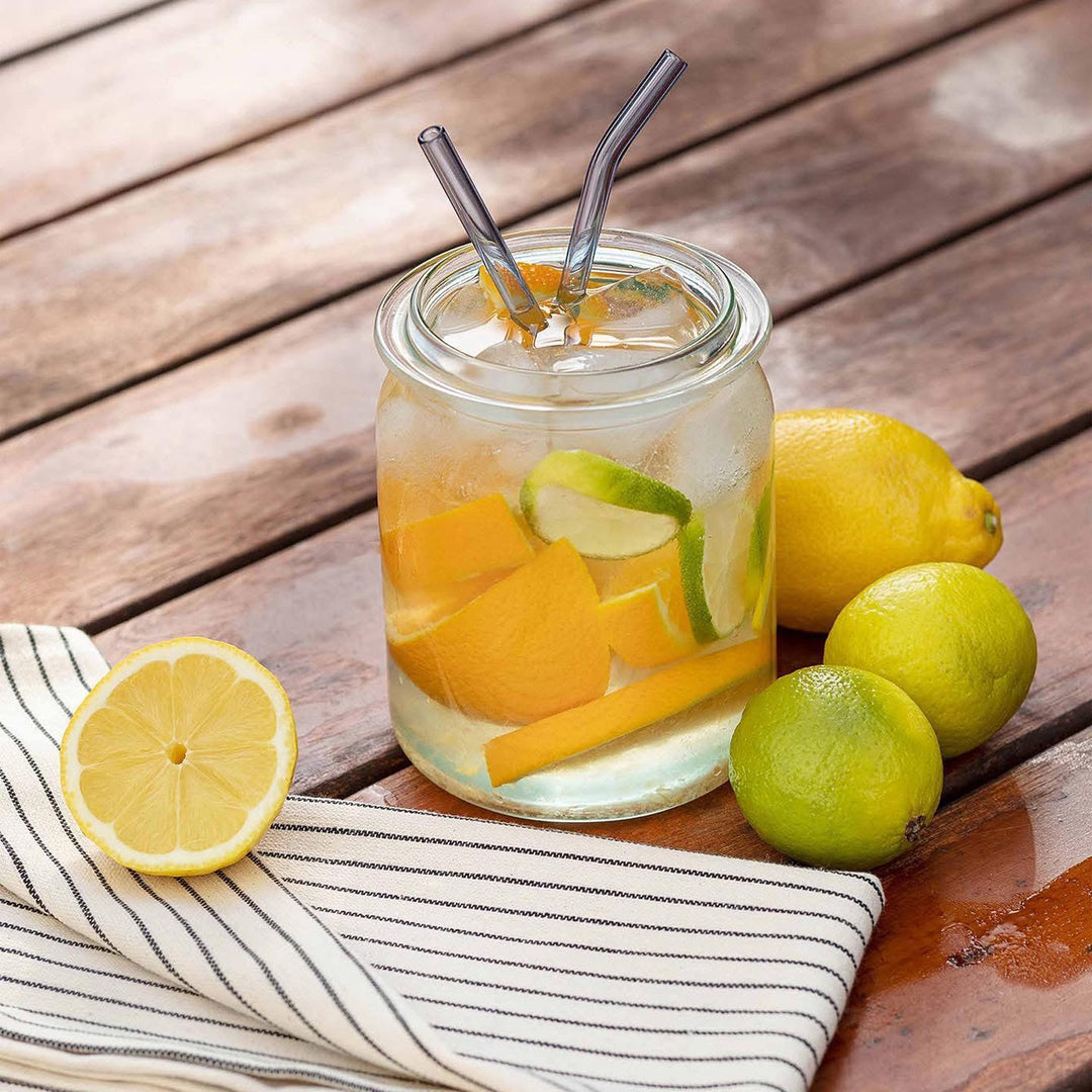 DRINKING STRAWS SET6 GLASS PASTEL
