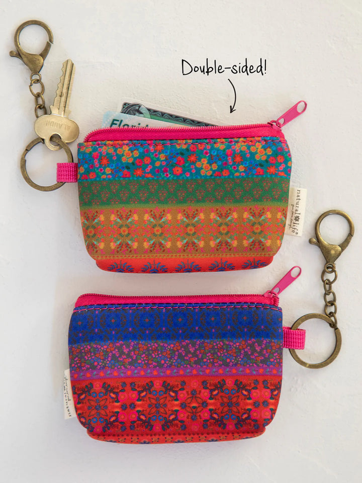 Mini Coin Purse Key Clip - Rainbow