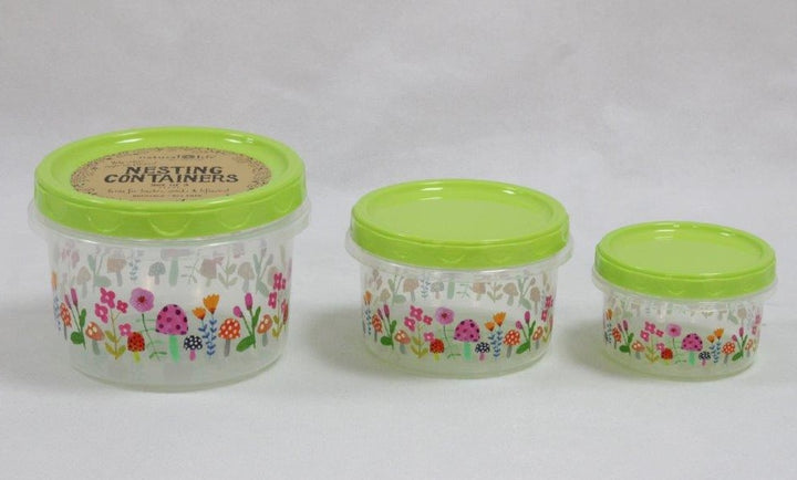 Set Of 3 Storage Containers - Mushroom