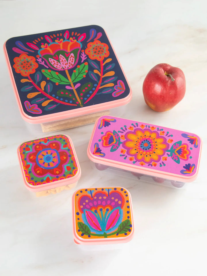 Nesting Storage Container - Set/4 Flowers