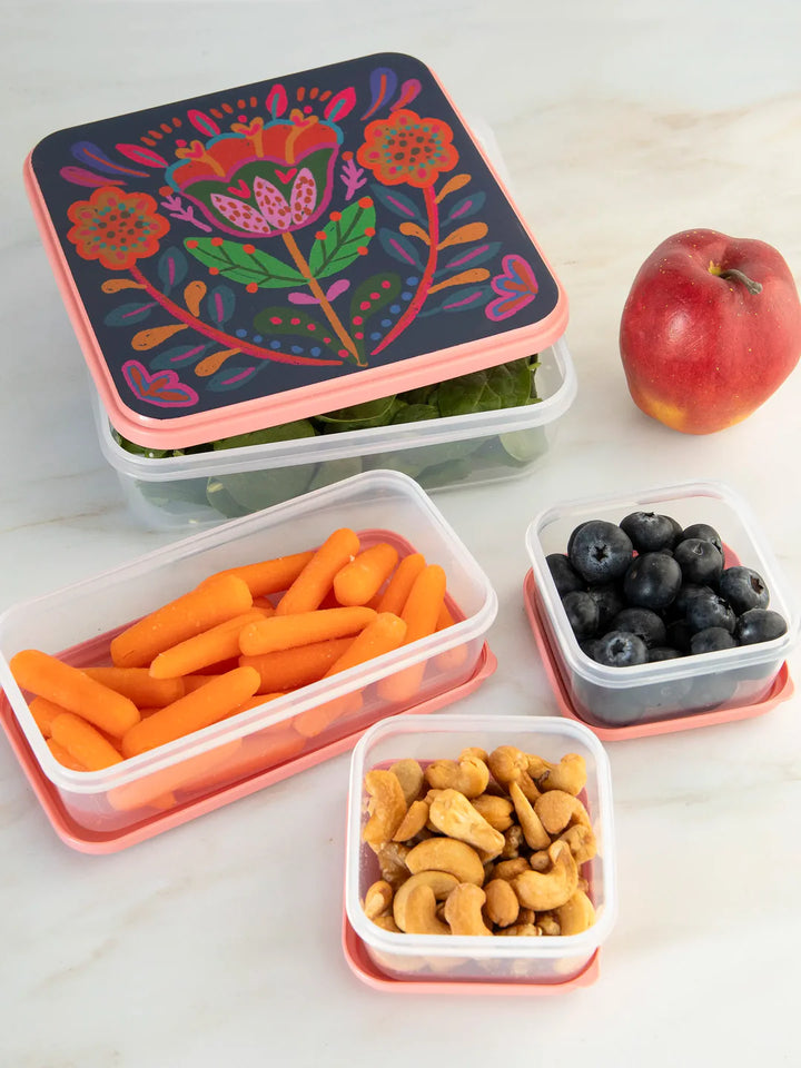 Nesting Storage Container - Set/4 Flowers
