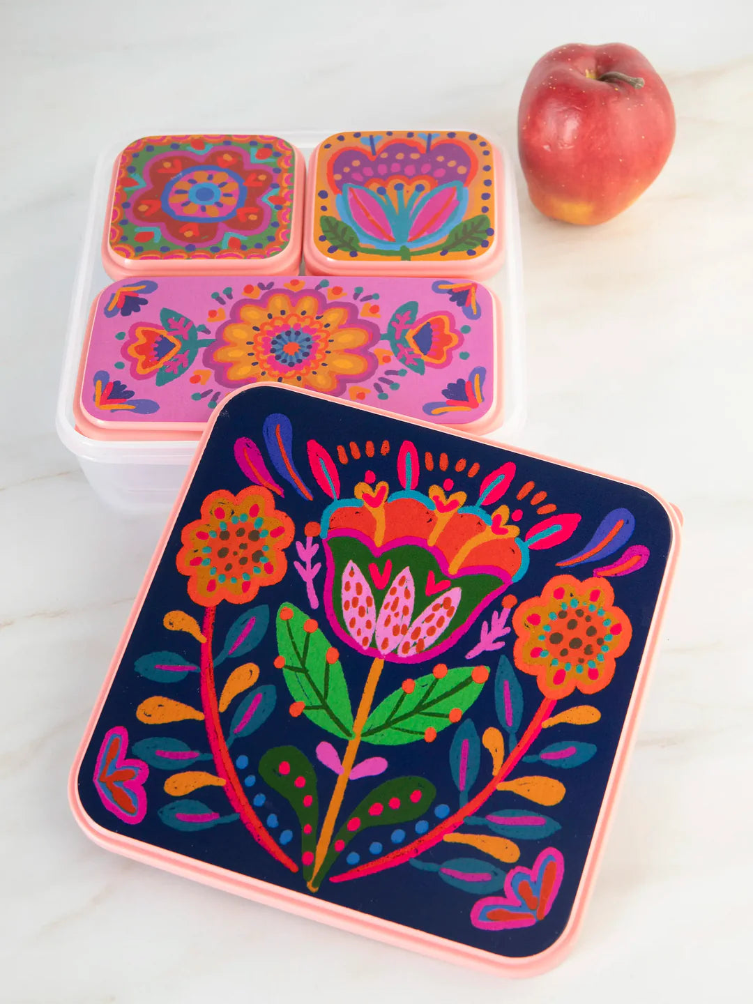 Nesting Storage Container - Set/4 Flowers