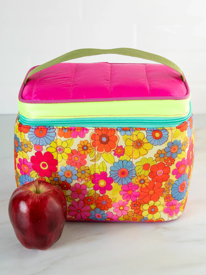 Lunch Bag Mini Cooler -Yellow Retro Floral