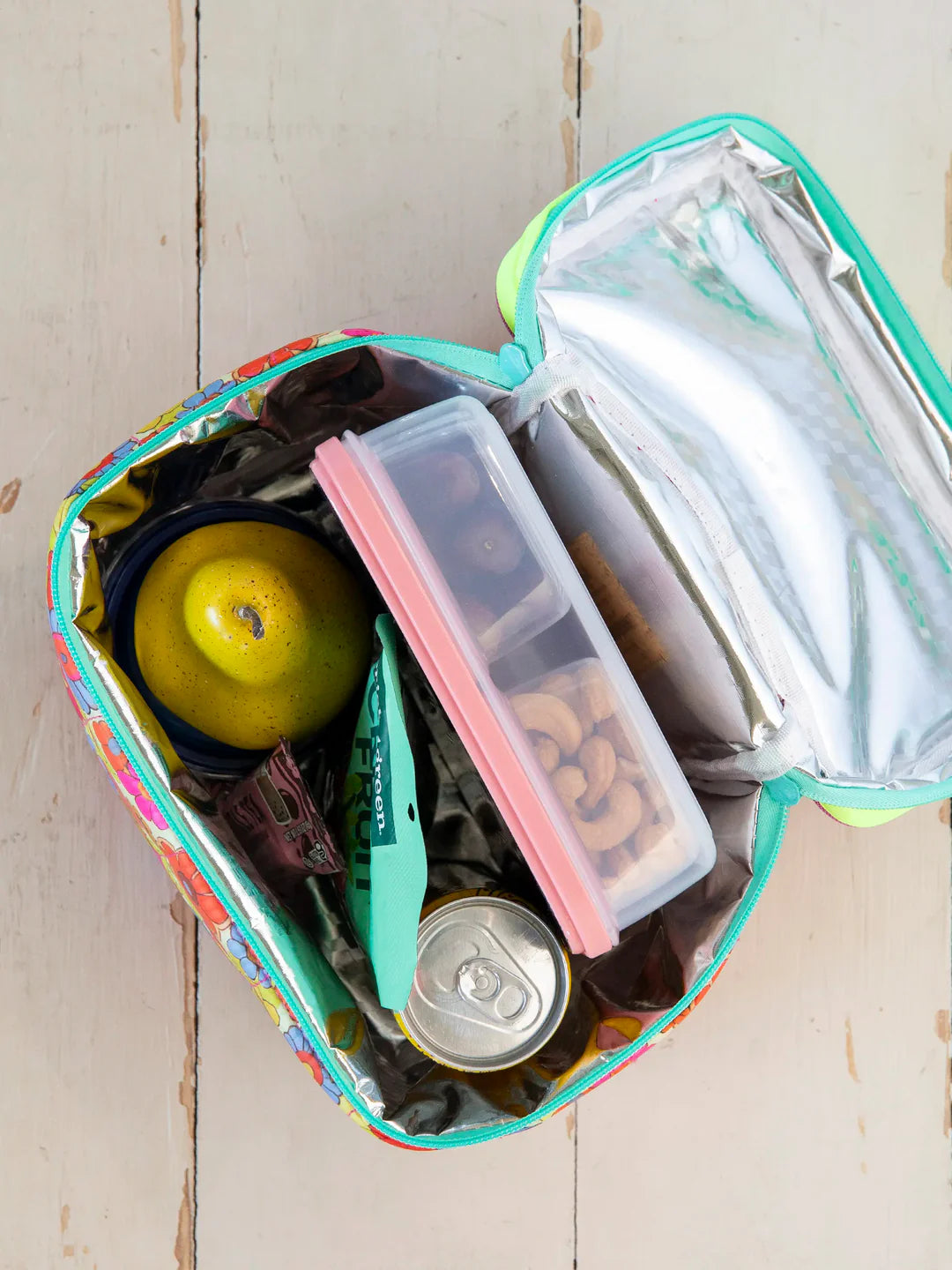 Lunch Bag Mini Cooler -Yellow Retro Floral