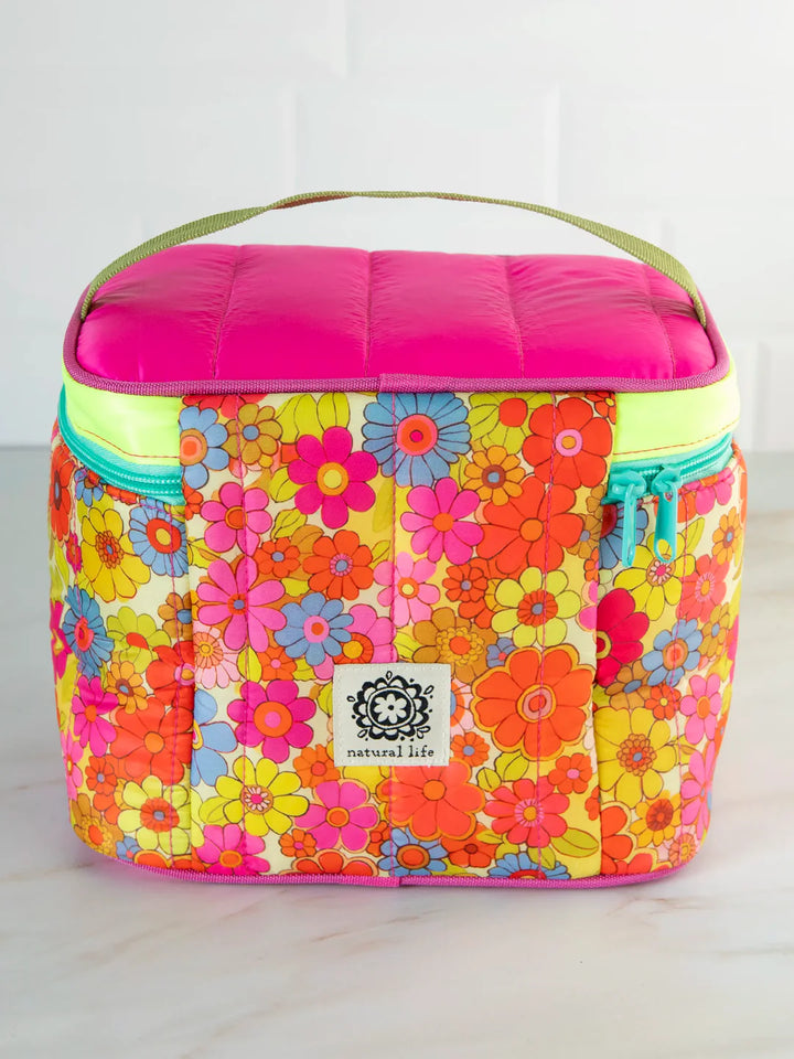 Lunch Bag Mini Cooler -Yellow Retro Floral
