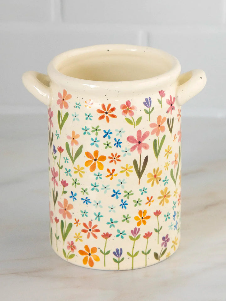 Utensil Crock - Daisy Rainbow