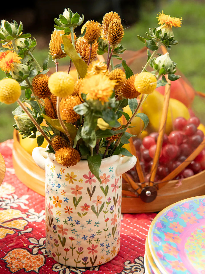 Utensil Crock - Daisy Rainbow