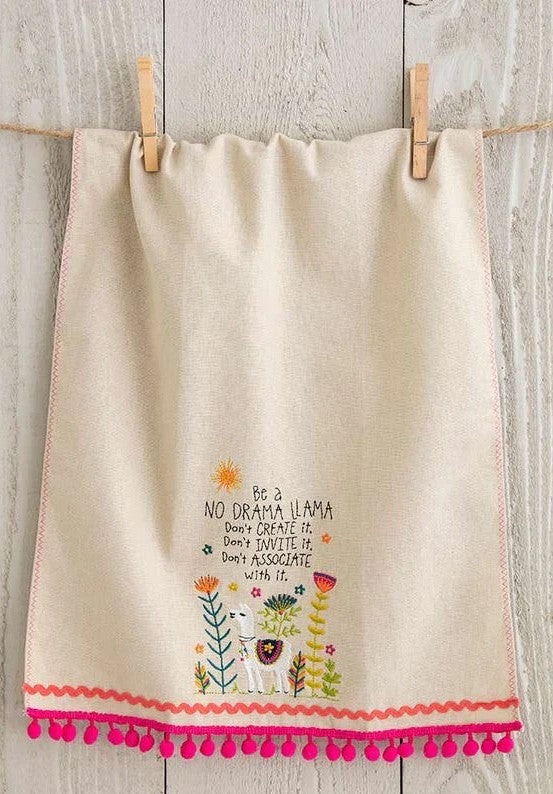 Linen Hand Towel No Drama Llama