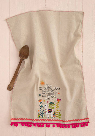 Linen Hand Towel No Drama Llama
