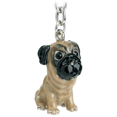 Key Ring/Bag Charm Tan Pug
