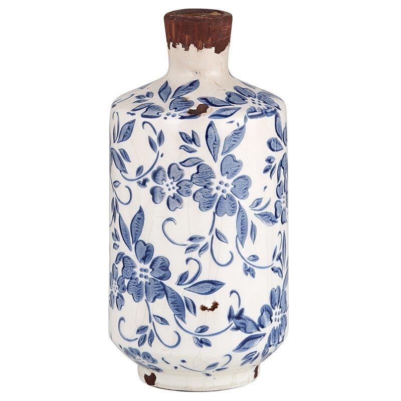 Vintage Blue Bottle Vase - MED