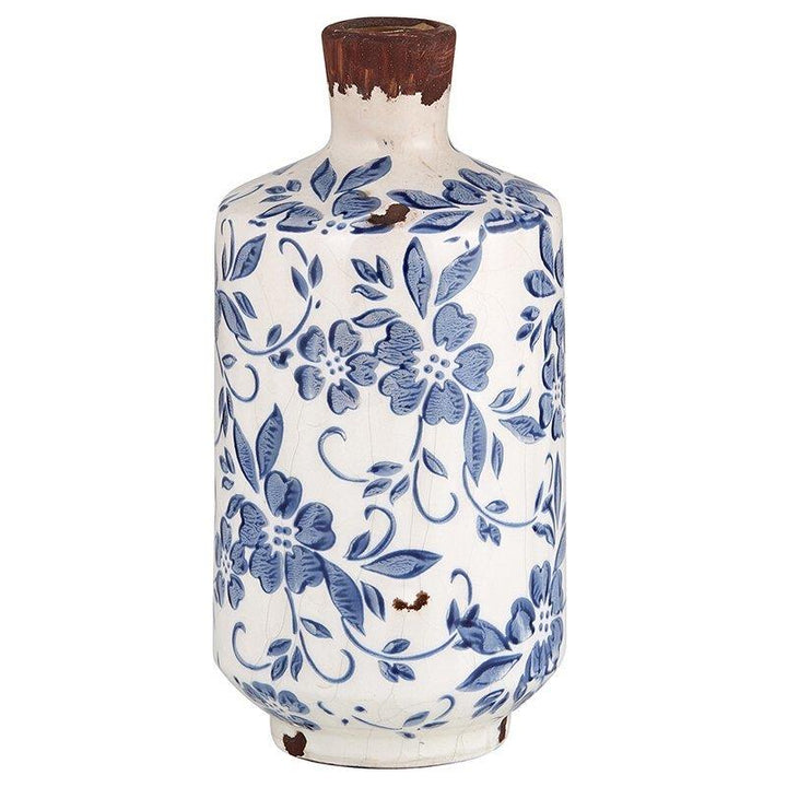 Vintage Blue Bottle Vase - MED
