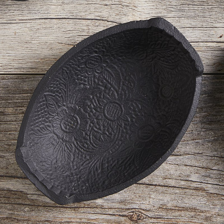 Oval Bowl Embossed - Cast Iron