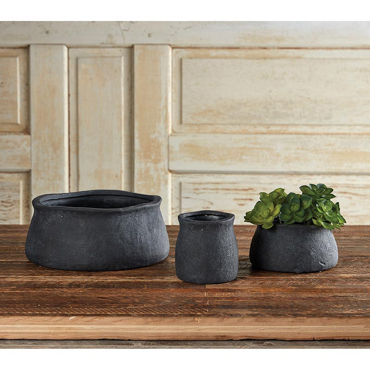 Matte Black Ceramic Planter