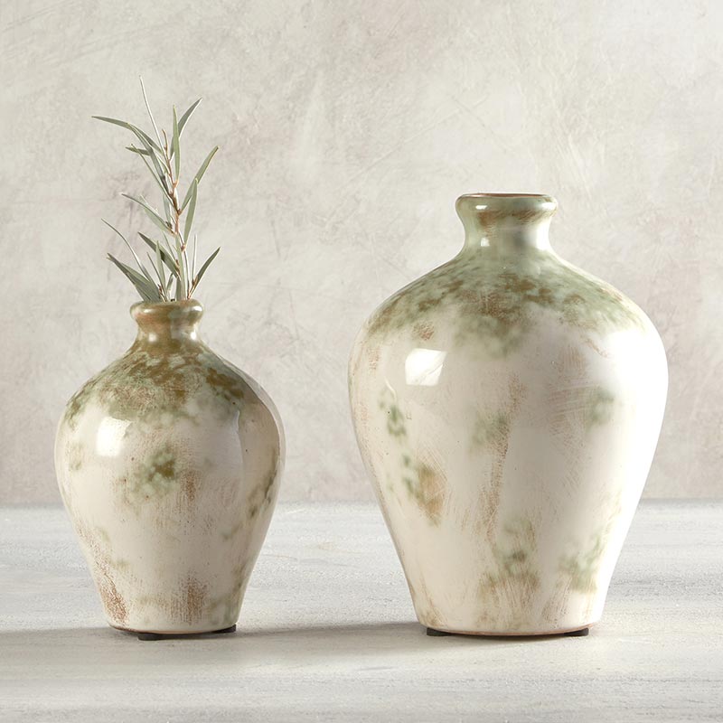 Cream/Green Vase - LGE