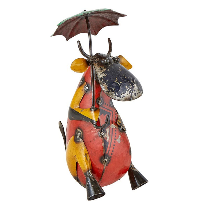 Iron Cow with Umbrella