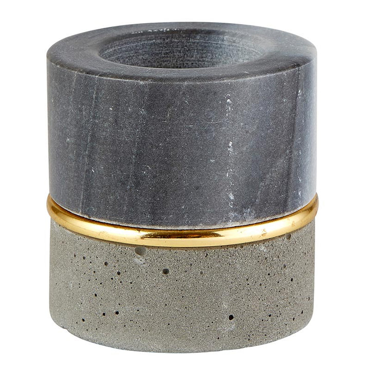 Concrete & Gold Candle Holder