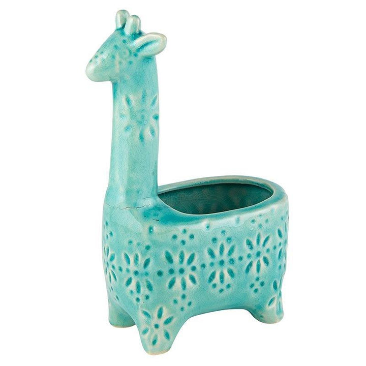 Lake Blue Giraffe Planter - LGE