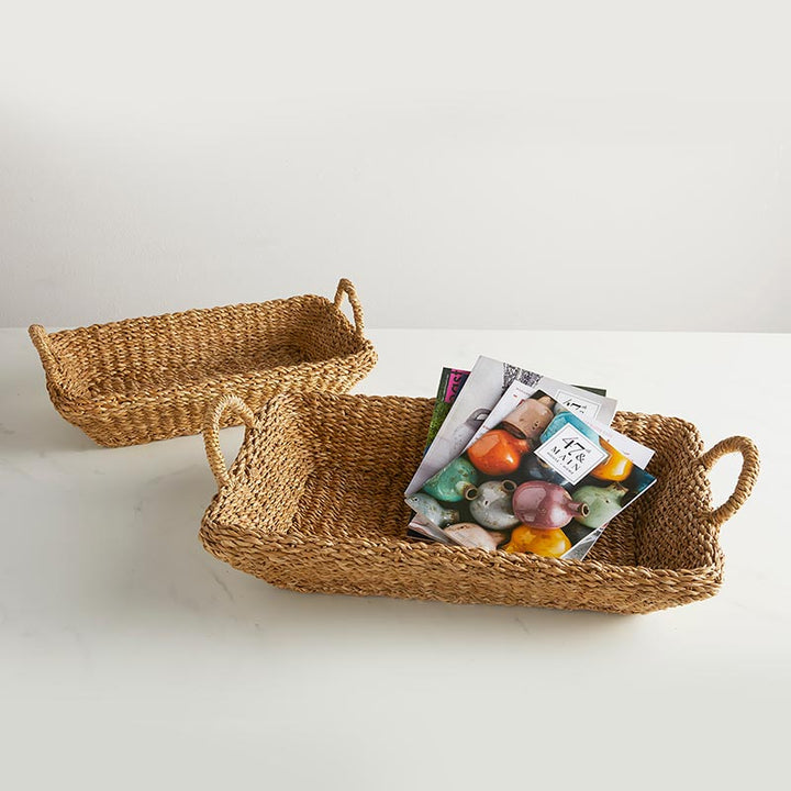 Seagrass Basket - Rect Tray Set/2