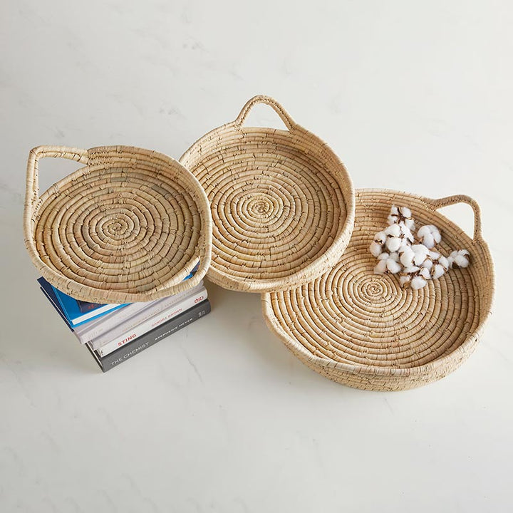Seagrass Basket - RND Tray w/Handle Set/3
