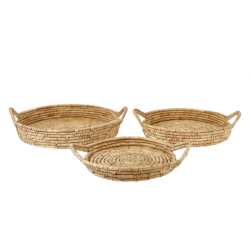 Seagrass Basket - RND Tray w/Handle Set/3