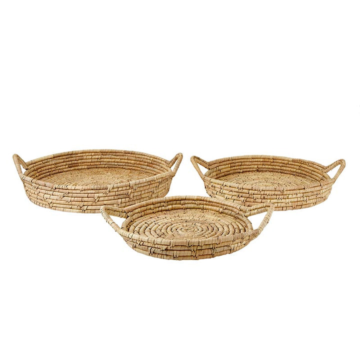 Seagrass Basket - RND Tray w/Handle Set/3