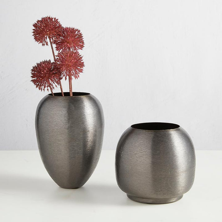 Brushed Black Vase - SML