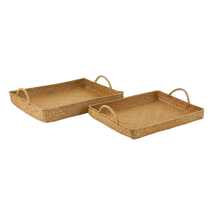 Seagrass Tray w/Handles Set/2