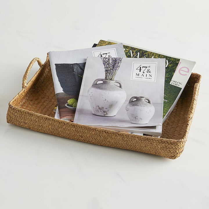 Seagrass Tray w/Handles Set/2