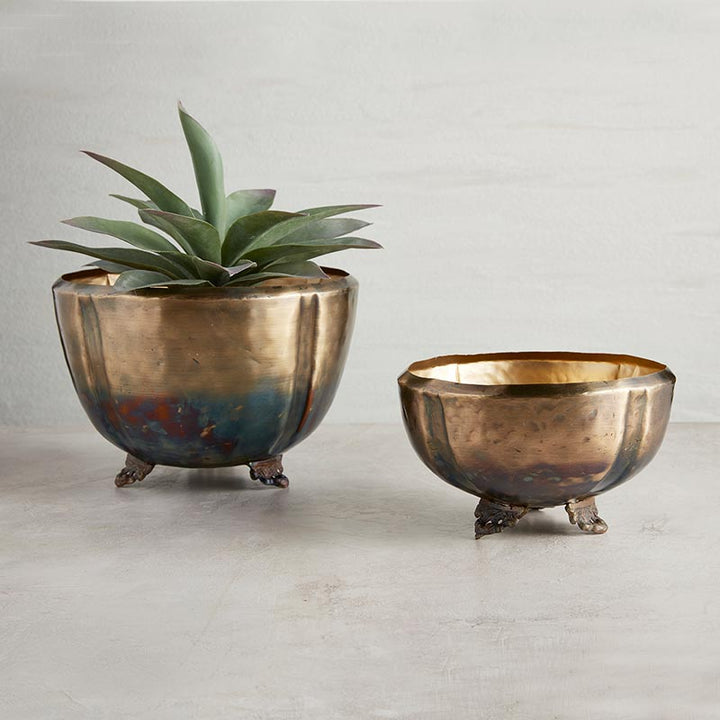 Two Tone Brass Planter - SML
