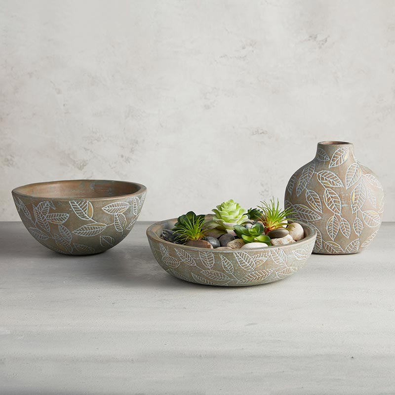 Leaf Embossed Vase