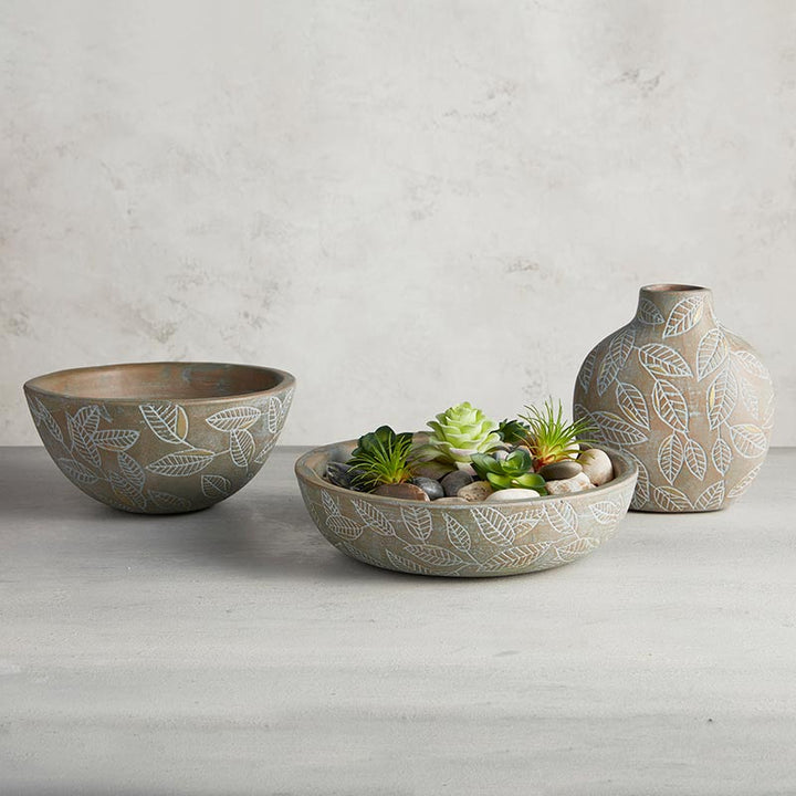 Leaf Embossed Vase
