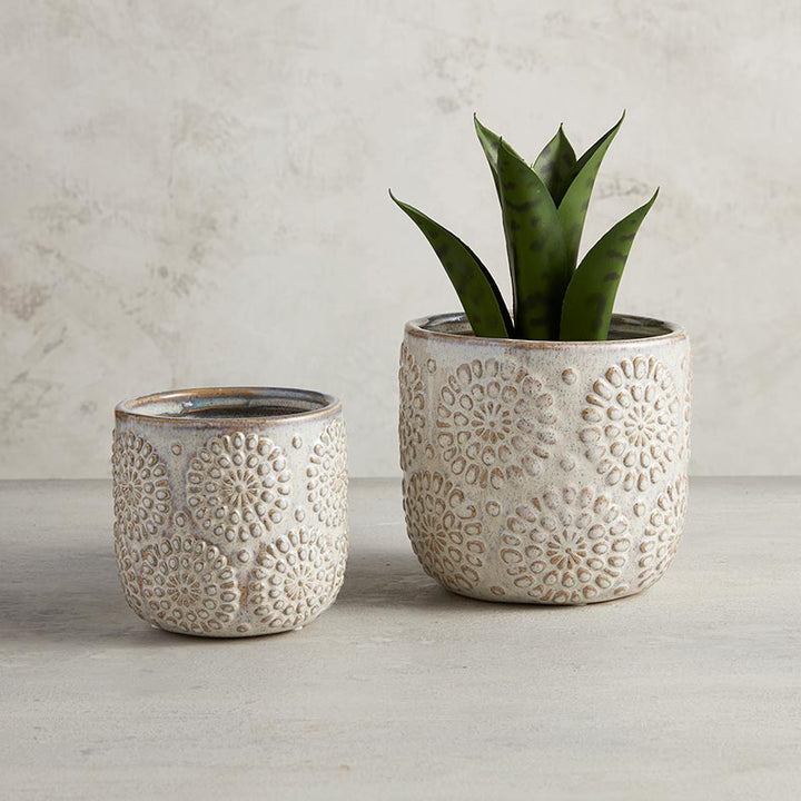 Flower Embossed Pot - SML