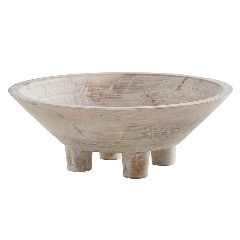 Footed Wooden Bowl - SML