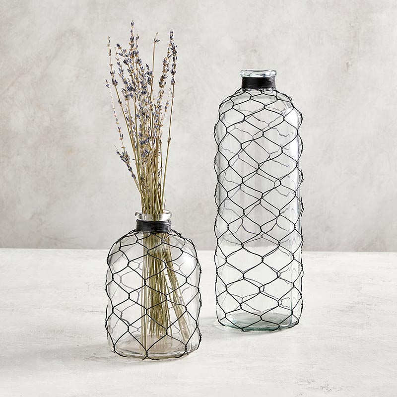 Glass Vase W/ Wire - LGE