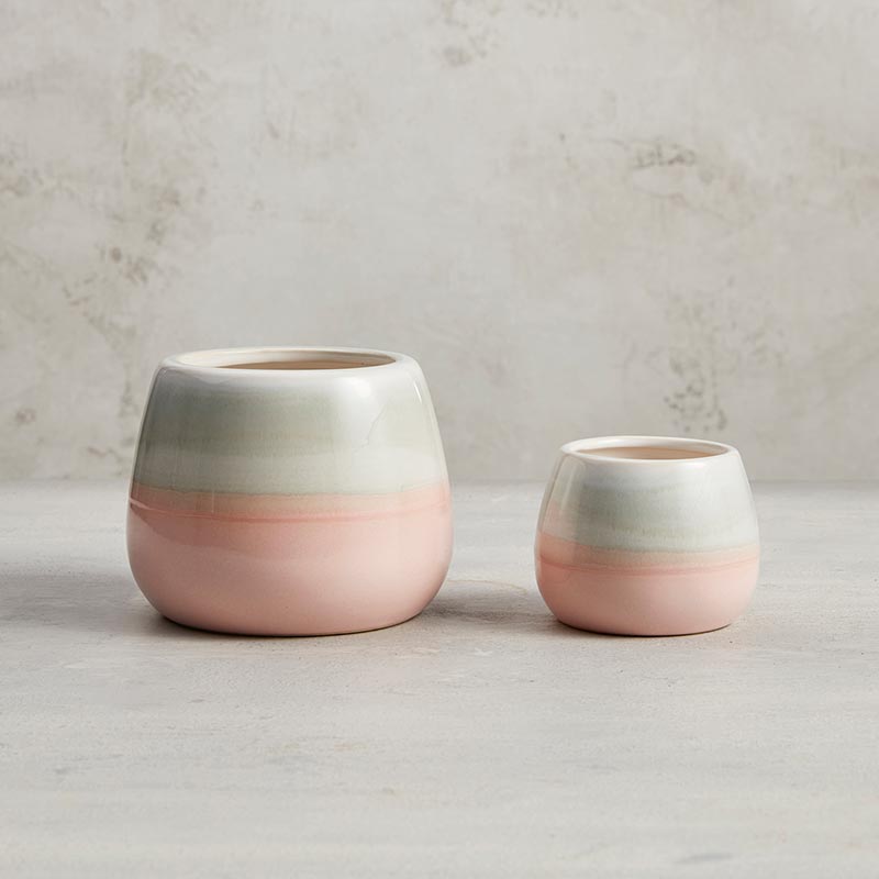 Pink Grey Pot - SML