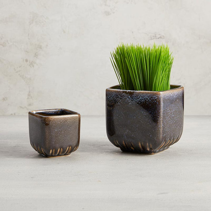 Navy Square Planter- LGE