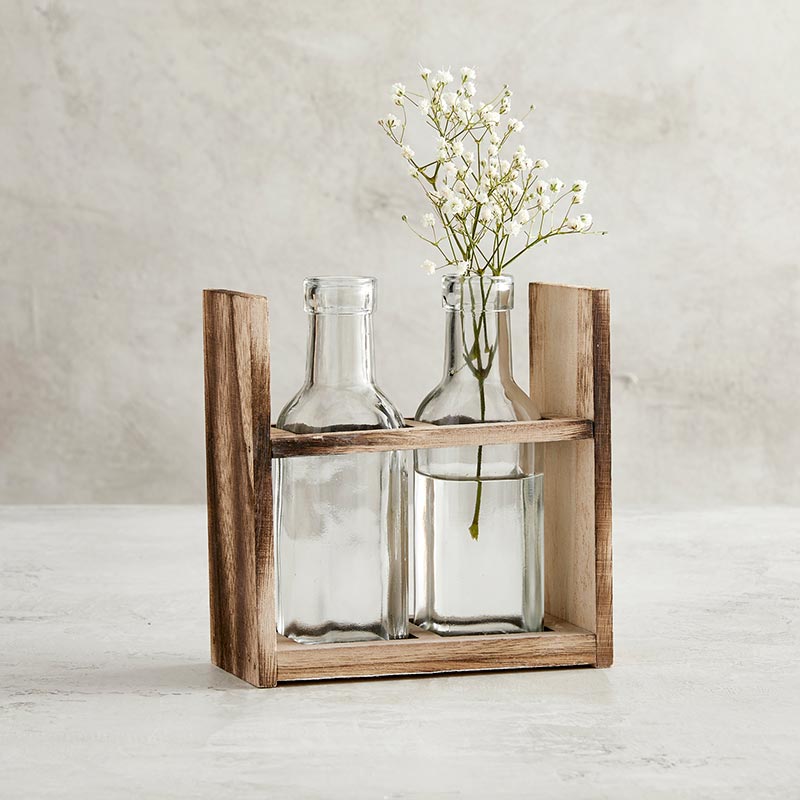 Two Bottle Flower Holders